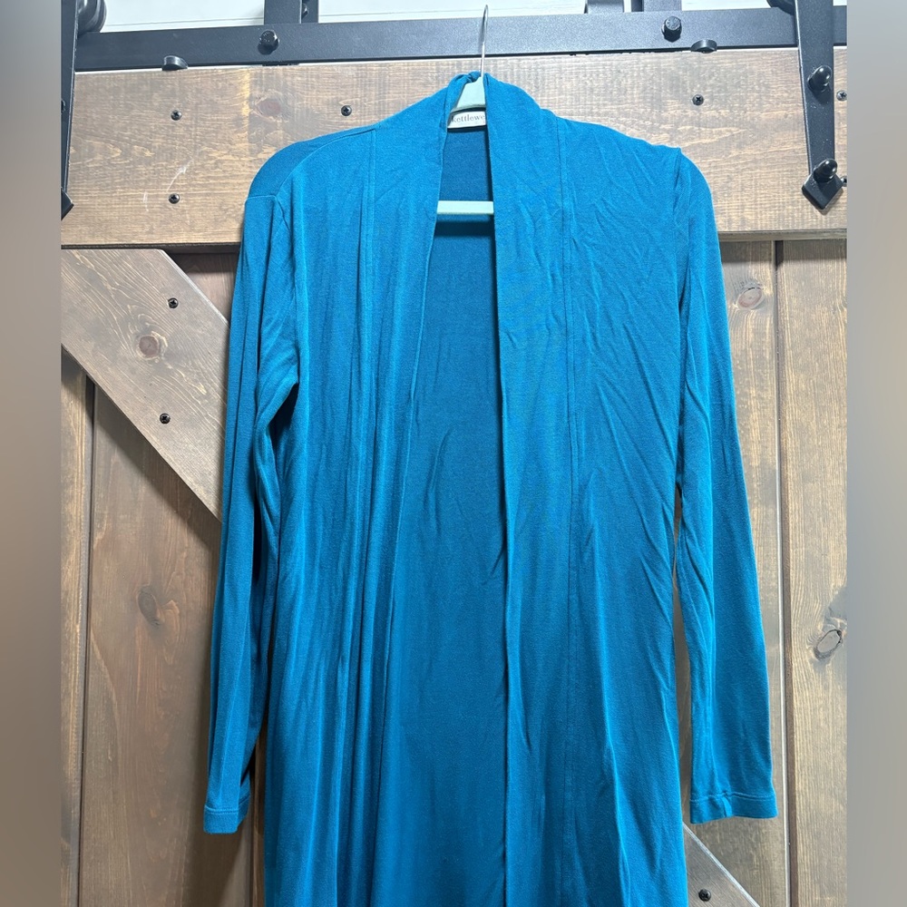 Kettlewell Teal Long Sleeve shawl wrap size small
